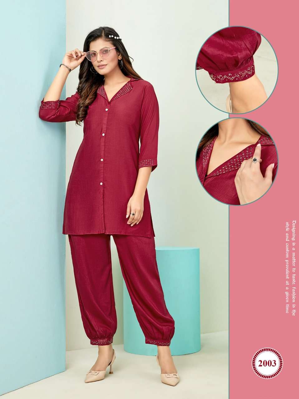 SOPHIA VOL 2 CHINON FABRIC AFGANI STYLIST HANDWORK CO ORD SET BY S3FOREVER BRAND 2003